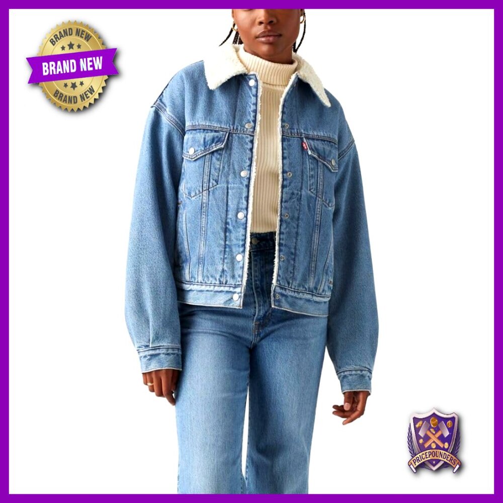90s Sherpa Trucker Jacket Relaxed Fit Y2K Retro Chic Denim Outerwear